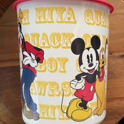 *VINTAGE* {ONLY 2 Lids} Set of 3 Tupperware “Disney” Canisters -Mickey & Friends