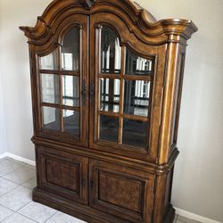 Real wood curio cabinet.