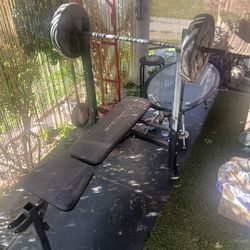 Bench with weights