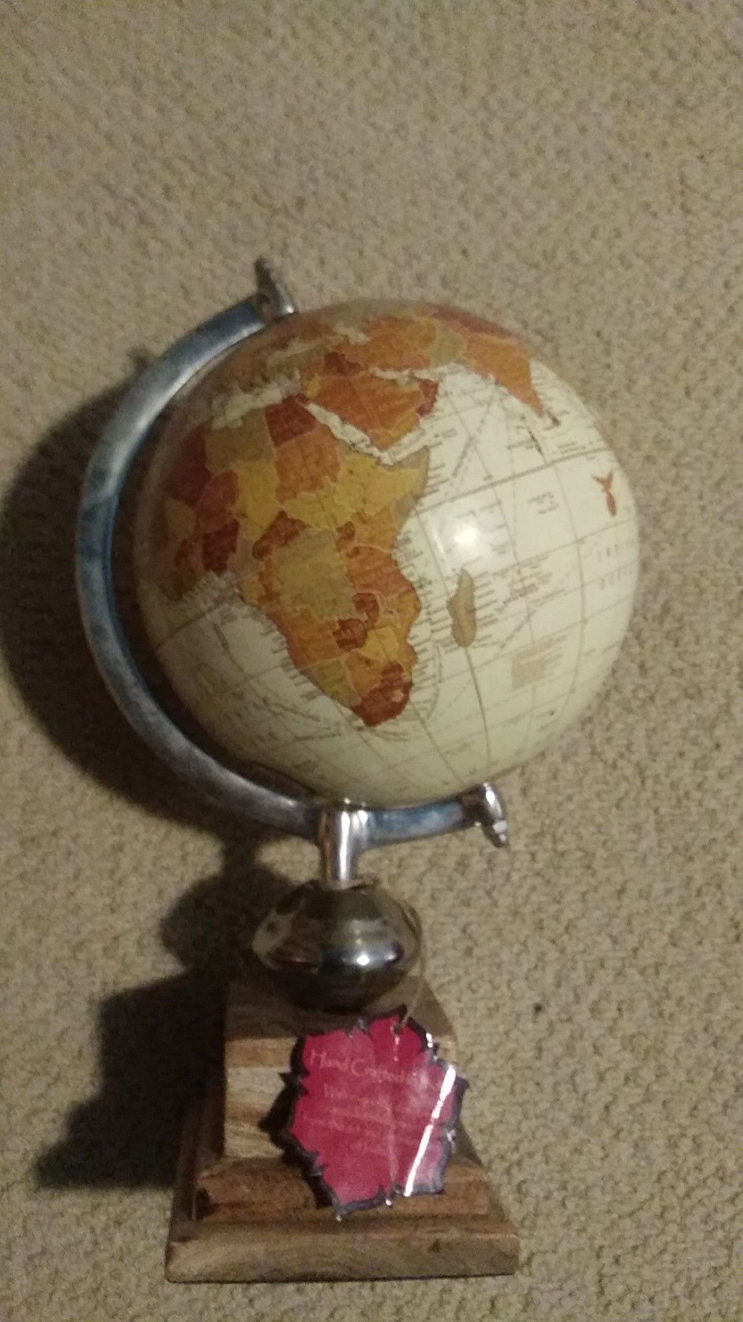 Indian rotating earth globe