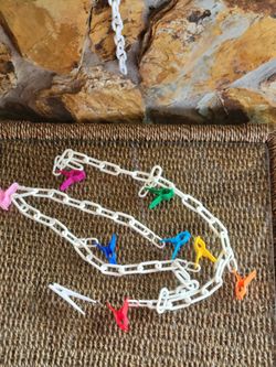 Plastic Chain With Colorful Clips.  Multiple Uses.