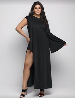 Sylvia Mollie Flare Sleeve Asymmetrical Hem Elegant Dress For Women