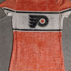 Men's Size Small Shirt Short Sleeve Shirt Orange White Black Hockey NHL