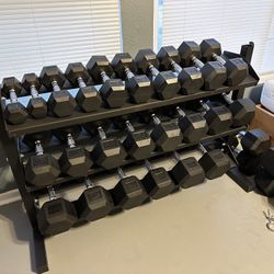 5-65lbs Dumbbells w/Rack 