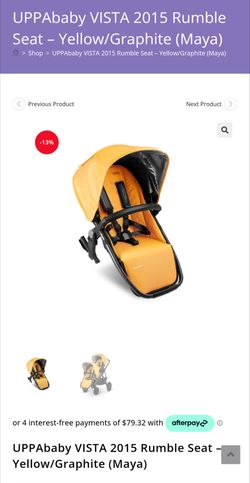 Uppababy vista 2015 rumble seat with travel cover and lower adapters.