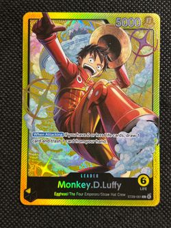 Monkey D Luffy ST29-001 Holo Foil Leader - One Piece TCG ST29 Egghead Yellow NM