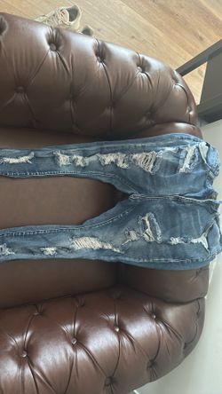 High rise distressed jeans