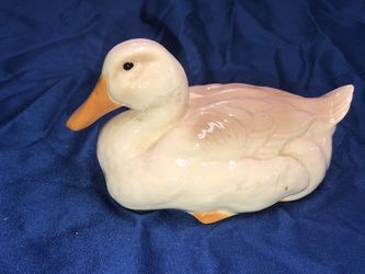 Vintage antique porcelain ceramic duck figurine