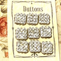 Lot Of Metallic Crystal Buttons