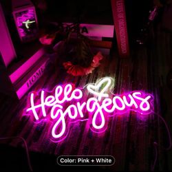 HELLO GORGEOUS PINK NEON 