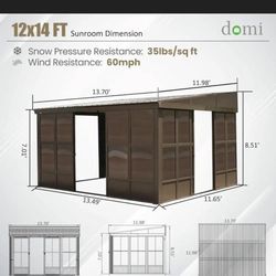Wall Mounted Sunroom with Side Door