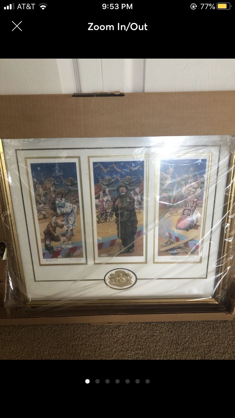 Emmitt Kelly clown wall art