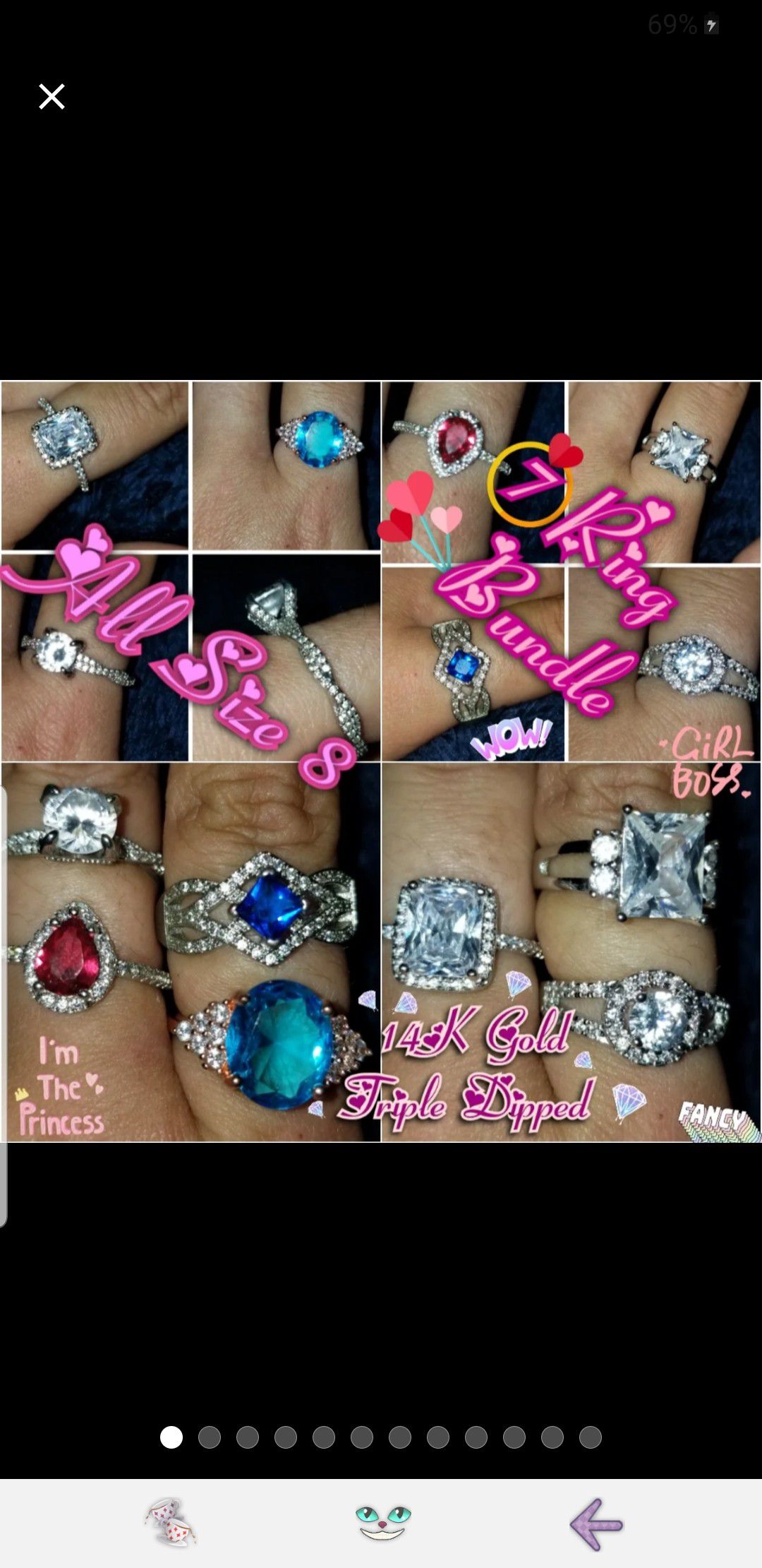 7 rings- size 8 NWOT
