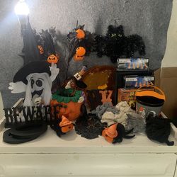 Halloween Home Decor Decorations Bundle Lot Witch Ghost Bat Pumpkin Web Spider