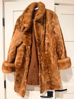Vintage Mink Fur Coat Caramel Brown