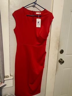 PerZeal Red Bodycon Midi Dress