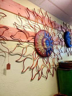 XL clay and metal Hang sun 🌞Pottery Store "Casa Barajas Clay Pots & Pottery, Cypress Ca.90630 