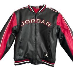 Vintage JORDAN 23 Faux Leather Varsity Jacket Rare 