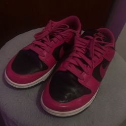 Pink and Black Women Nike Dunks Size 9.5