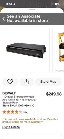 DEWALT 1-Drawer Storage /Worktop Add-On Kit for 4 ft. Industrial Storage Rack