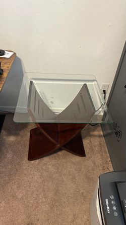 Unique Glass Top Accent Table