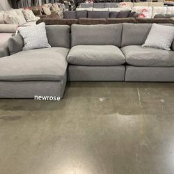 Just $10 Down Payment Finance ⚡⚡New Lindyn Gray 3 Piece Sectional With Chaise