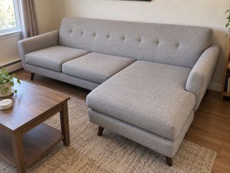 Joybird Gray Reversible Sectional Sofa with Chaise – Delivery Available