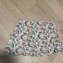Abercrombie & Fitch White Green Red Floral Skort Size M