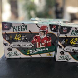 2025 NFL Prizm Mega Box Trading Cards 