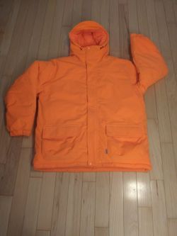 NWT LL Bean Mens Hunter Orange Hooded Coat