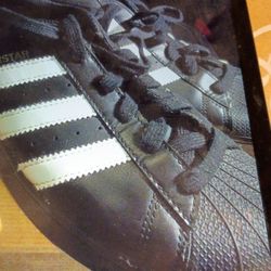ADIDAS SUPERSTAR CLASSIC SHELL BLACK SNEAKER SIZE  7
