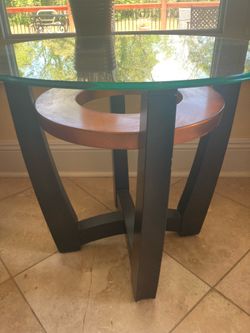 Small side  table with glass top.