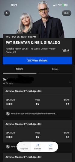 Tickets to Pat Benatar