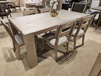  7 pc Transitional Modern Dining Table Set