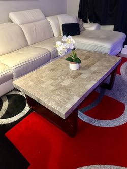 Marble & Wooden Coffee / Cocktail Table – Heavy & Excellent Quality