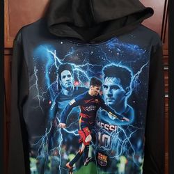FCB Messi Hooded Sweatshirt Youth Size Large
