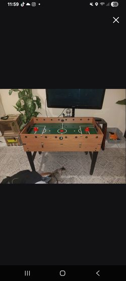 Mini air hockey table with everything included