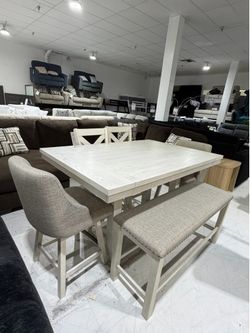 White Farmhouse Dining Set