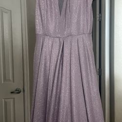 Lavender Glitter Prom Dress