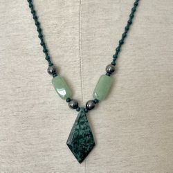 Aventurine Hematite Pendant Necklace