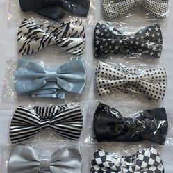 Lots 10 Classic Solid Satin Mens Adjustable Tuxedo Bowtie Wedding Party Bow Tie