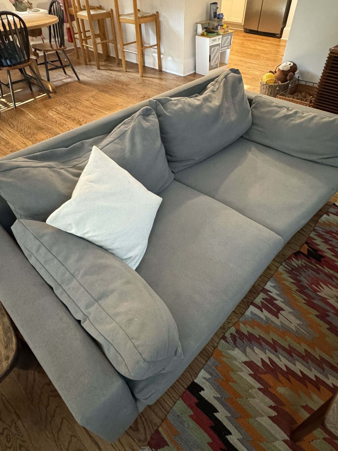 West Elm Harmony 82” Pewter eco weave couch