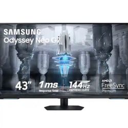 Samsung - Odyssey Neo G7 43" Mini 4K UHD 1ms AMD FreeSync Premium Pro Smart Gaming Monitor with HDR600 - Black