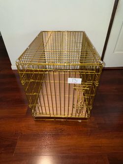 Gold Wire Folding Pet Crate 30”