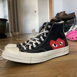 Black Converse x CDG Play Shoes