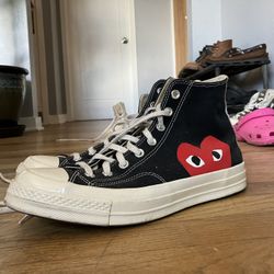 Black Converse x CDG Play Shoes