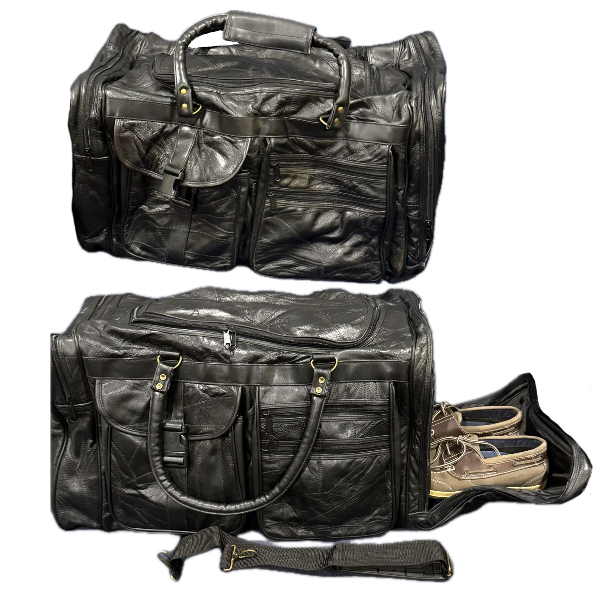 Pair of Genuine Leather Duffel Bags • Brand New