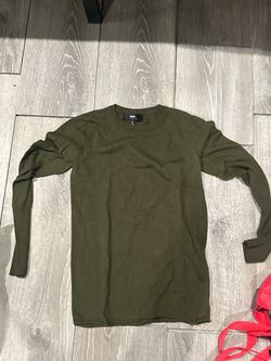Olive Green Knit Crewneck Sweater Size S