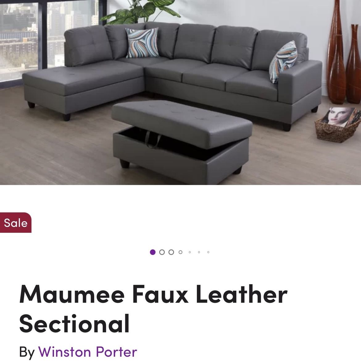 Faux Leather Sectional