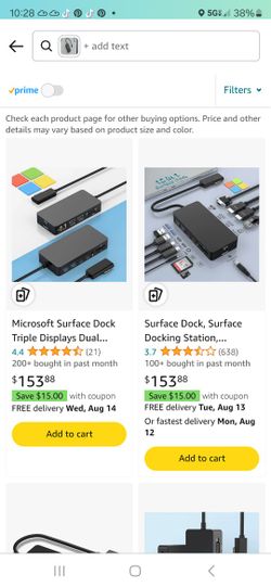 Surface Dock, Surface Docking Station, Microsoft Surface Triple Display (2 HDMI 4K+VGA) Dock, Surface pro Accessories for Surface Pro 9/8/X/7/6/5/4/3,